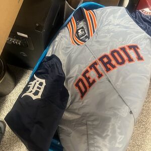 Detroit Kids Varsity Jacket - Gray and Navy